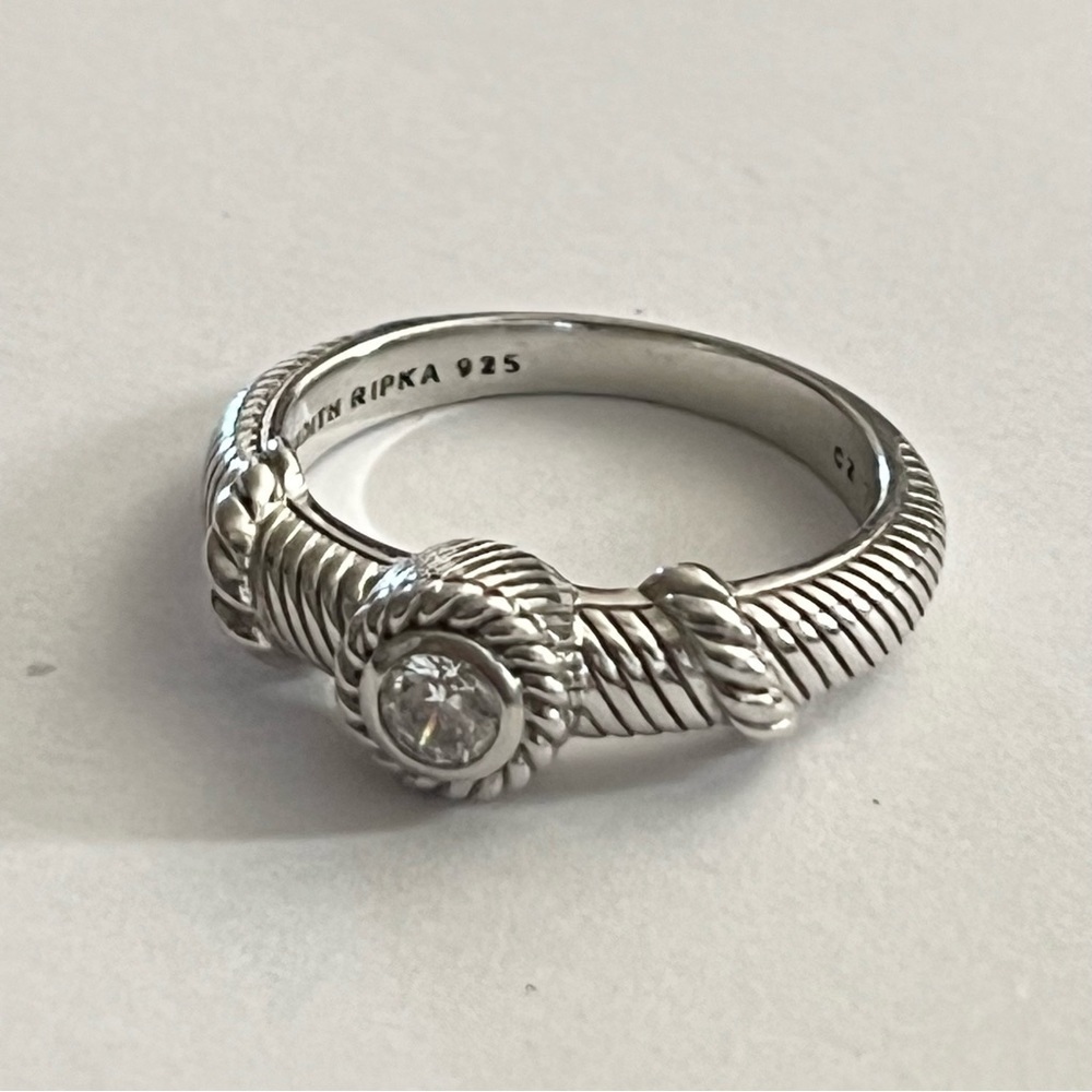 Vintage Judith Ripka Sterling Silver Diamonique CZ Band Ring